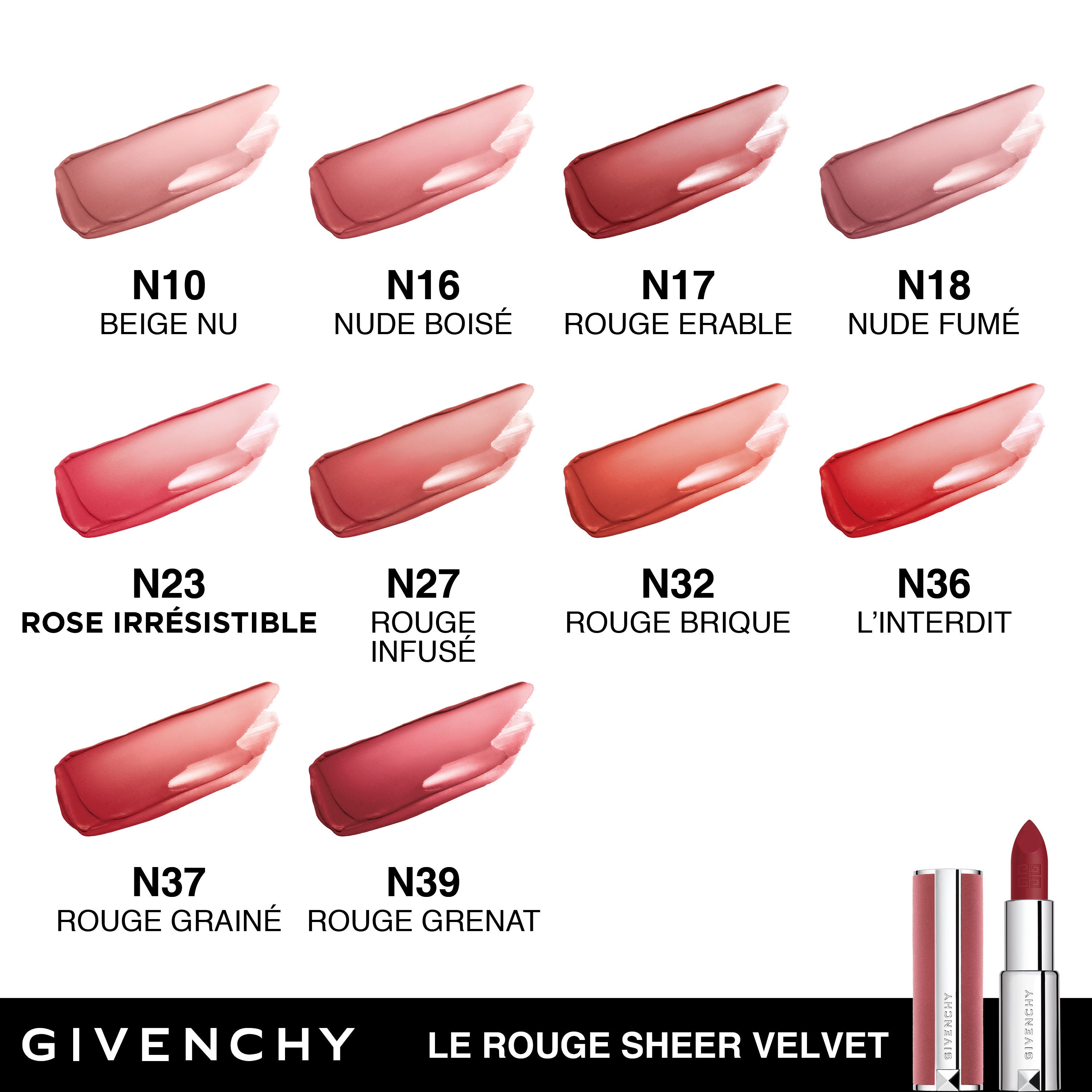 Givenchy Le Rouge Sheer Velvet Lipstick - N27 Rouge Infuse, 3.4g