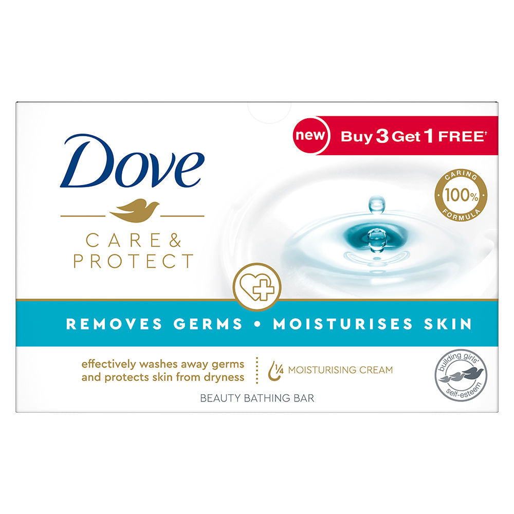 Dove Care & Protect Moisturising Cream Beauty Bathing Bar (Buy 3 Get 1 Free), 400g Buy at Indicrest