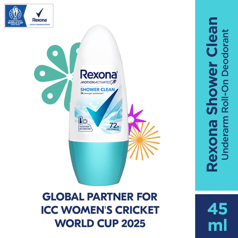 Rexona Women Shower Clean Roll On Antiperspirant Deodorant, 45ml Buy at Indicrest