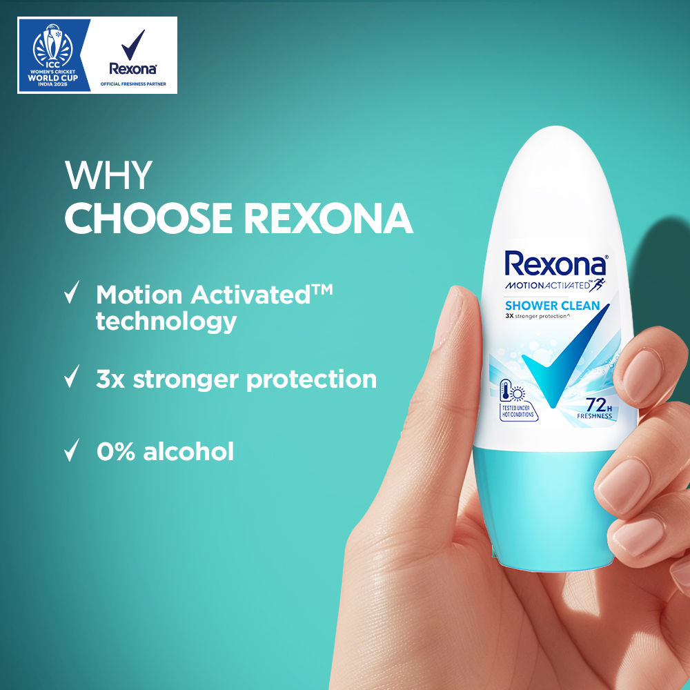 Rexona Women Shower Clean Roll On Antiperspirant Deodorant, 45ml Buy at Indicrest Image 7