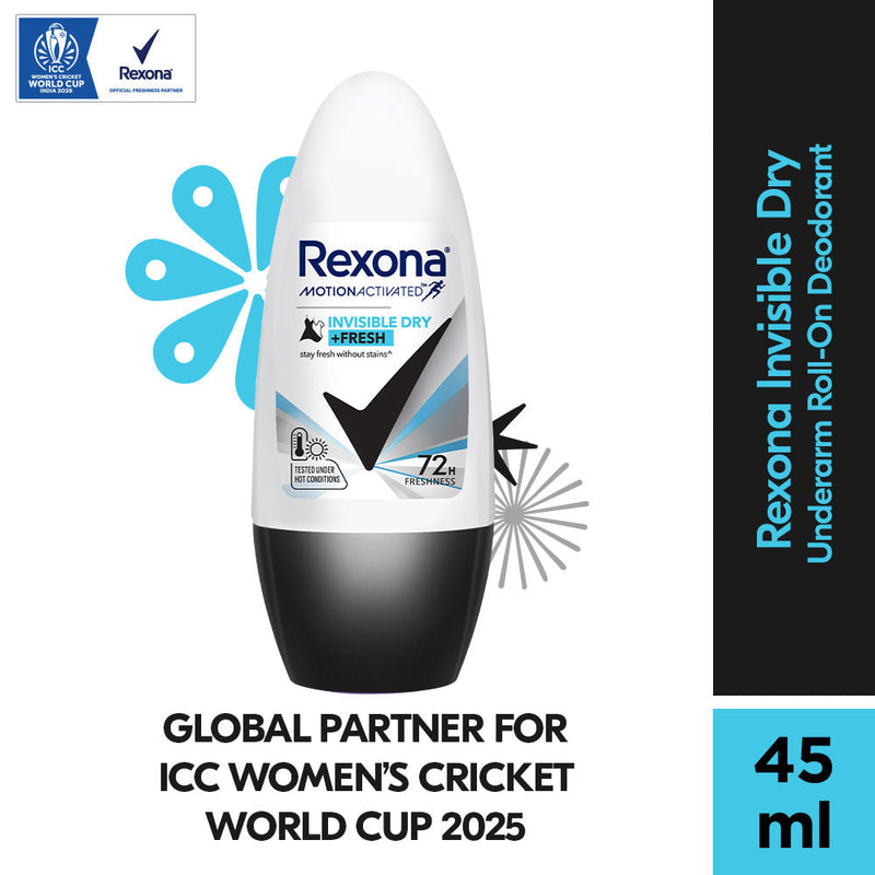Rexona Invisible Dry + Fresh Roll-On Deodorant For Women, 45ml Buy at Indicrest