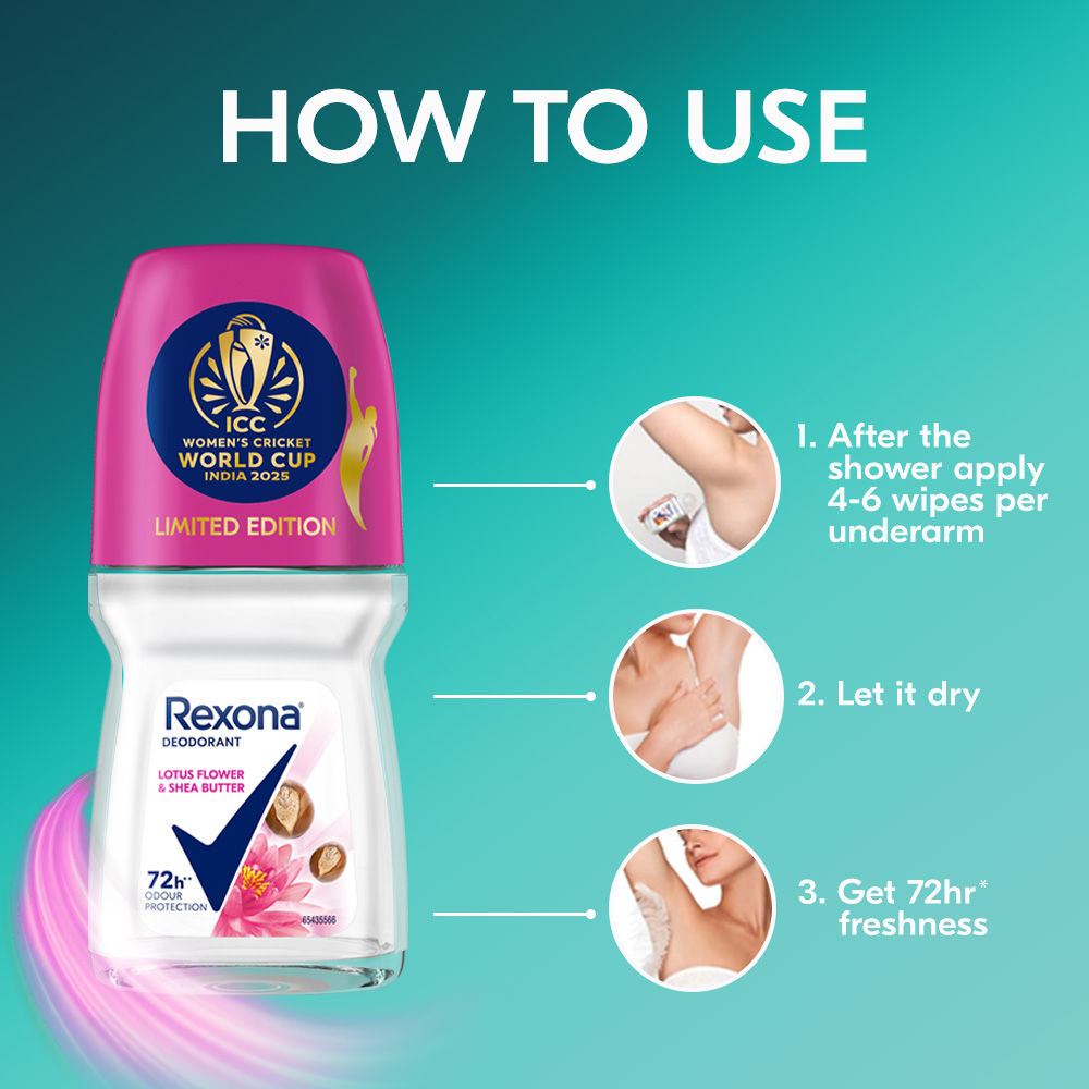 Rexona Antiperspirant Roll-On, Lotus Flower & Shea Butter (Pack of 2), 2 pieces Buy at Indicrest Image 9