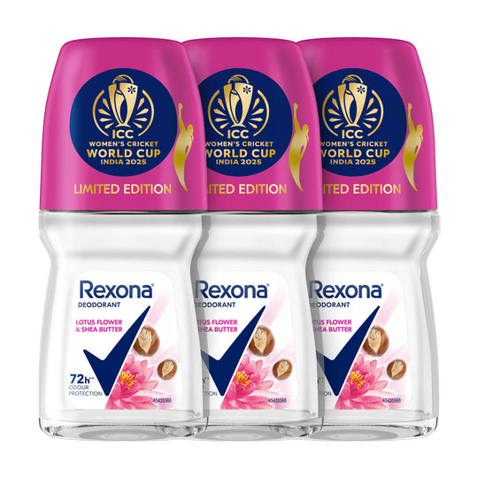Rexona Antiperspirant Roll-On, Lotus Flower & Shea Butter (Pack of 3), 3 pieces Buy at Indicrest