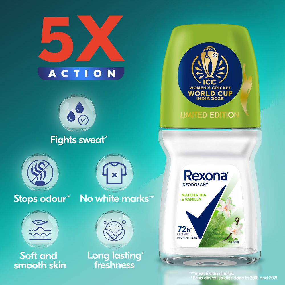 Rexona Antiperspirant Roll-On, Matcha Tea & Vanilla (Pack of 3), 3 pieces Buy at Indicrest Image 5