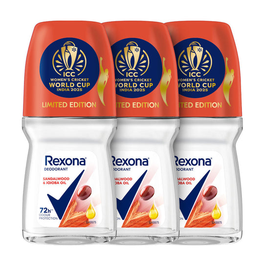 Rexona Antiperspirant Roll-On, Sandalwood & Jojoba Oil (Pack of 3) Buy at Indicrest