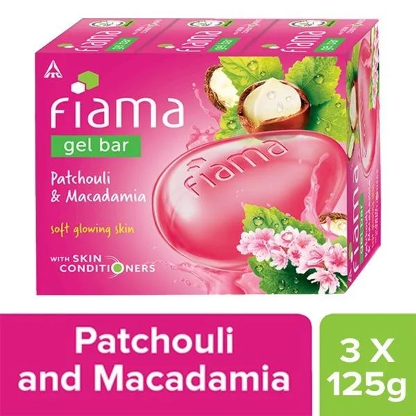 Fiama Patchouli & Macadamia Gel Bar, Soft Glowing Skin, Skin Friendly PH (Pack of 3), 3x125g Each Buy at Indicrest Image 2