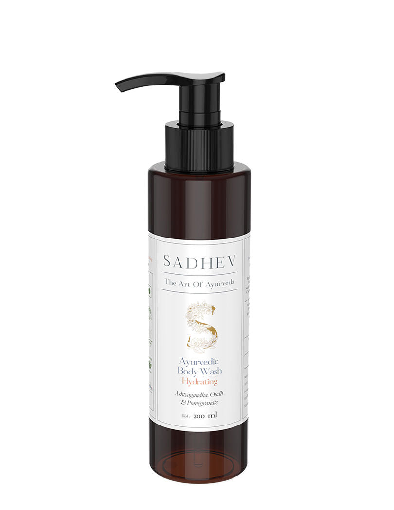 SADHEV Ayurvedic Ashwagandha, Oudh & Pomegrate Hydrating Body Wash, 200ml
