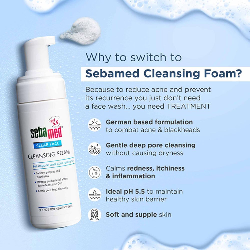Sebamed Clear Face Cleansing Foam PH 5.5, 50ml Buy at Indicrest Image 4
