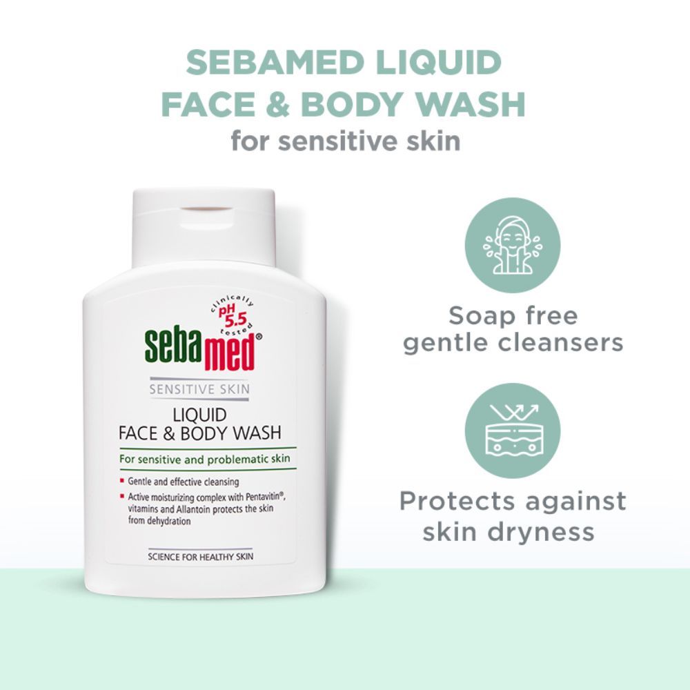 Sebamed Liquid Face & Body Wash, PH 5.5, Soap Free, Sensitive Skin, Active Moisturising Complex, 200ml Buy at Indicrest Image 5