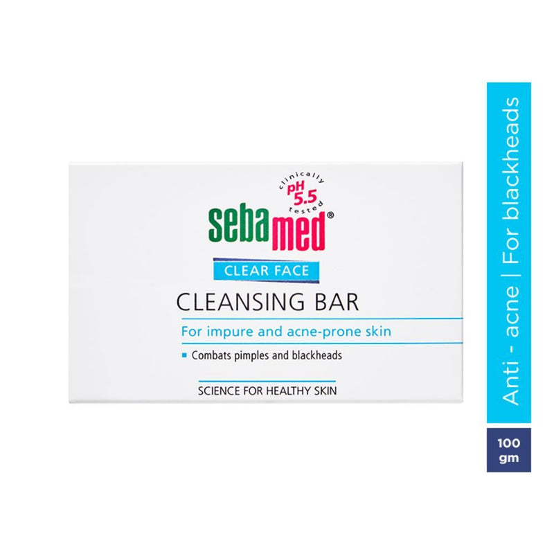 Sebamed Clear Face Cleansing Bar, PH 5.5, Reduces Pimples & Blackheads, Vitamin E, 100g Buy at Indicrest