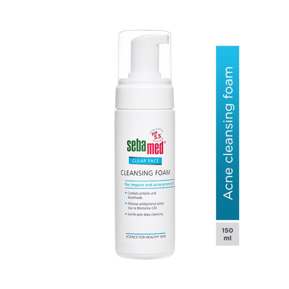Sebamed Clear Face Foam, PH 5.5, Acne, Pimples & Blackheads, Montaline C40, Gentle Deep Cleanser, 150ml Buy at Indicrest