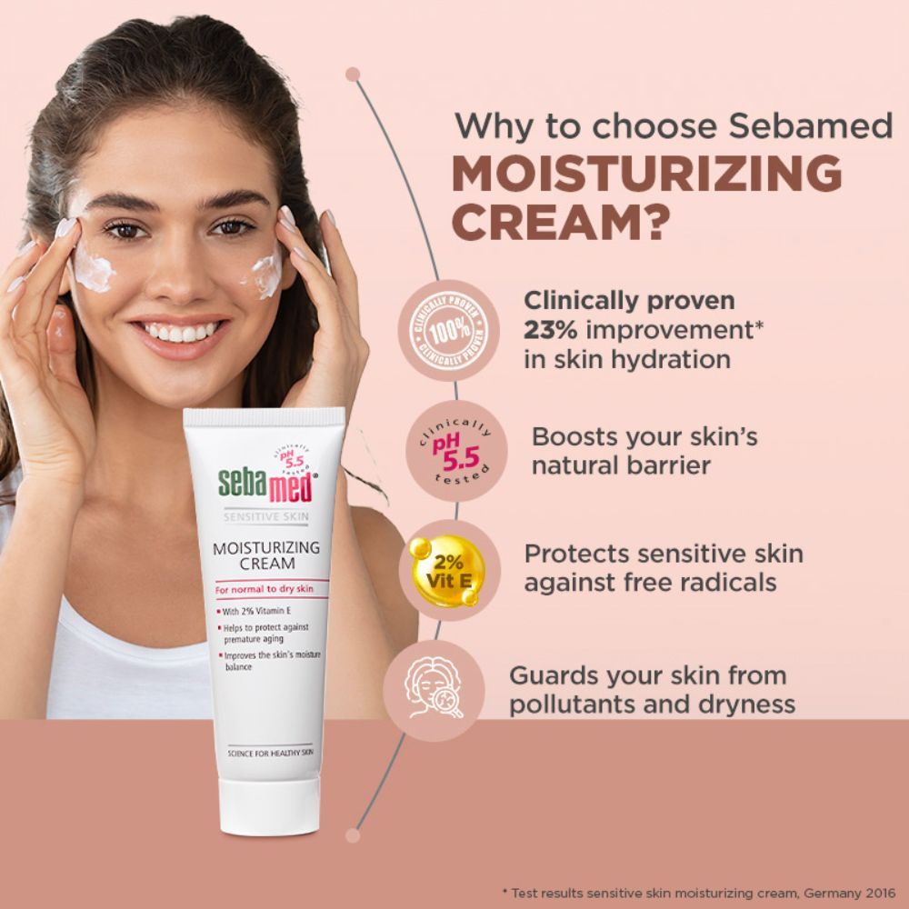 Sebamed Moisturizing Cream, PH 5.5, Normal To Dry Skin, With 2% Vitamin E, Prevents Premature Aging, 50ml Buy at Indicrest Image 4