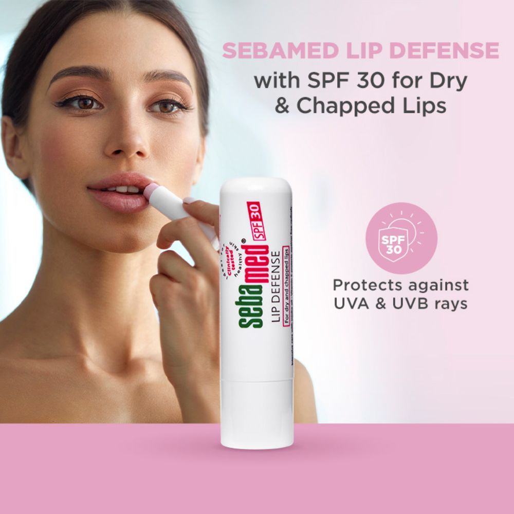 Sebamed Lip Defense, For Dry And Chapped Lips, With SPF 30, With Jojoba Oil And Vitamin E, 4.8g Buy at Indicrest Image 5