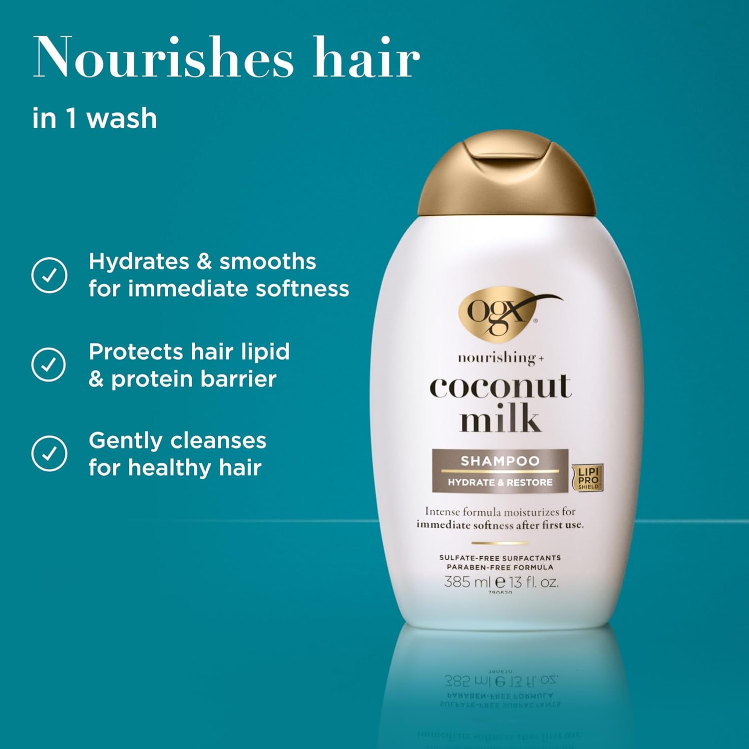 OGX Coconut Milk Shampoo, 385ml Buy at Indicrest Image 2