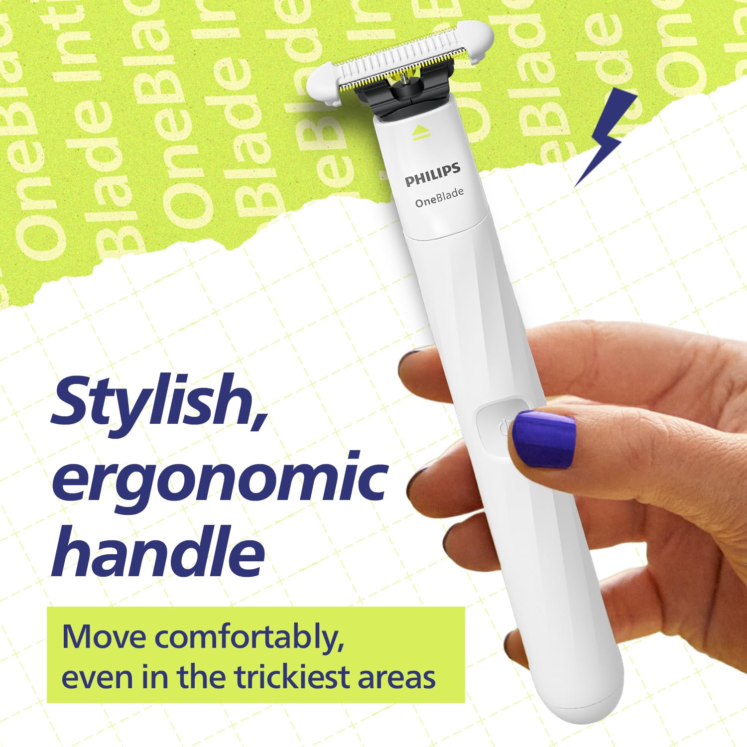 Philips OneBlade Intimate Trimmer & Electric Razor | Unmatched Skin Protection for Private Parts, Bikini, Underarm & Intimate Areas | No post shave irritation | For Women & Men | QP1924/20 Buy at Indicrest Image 5