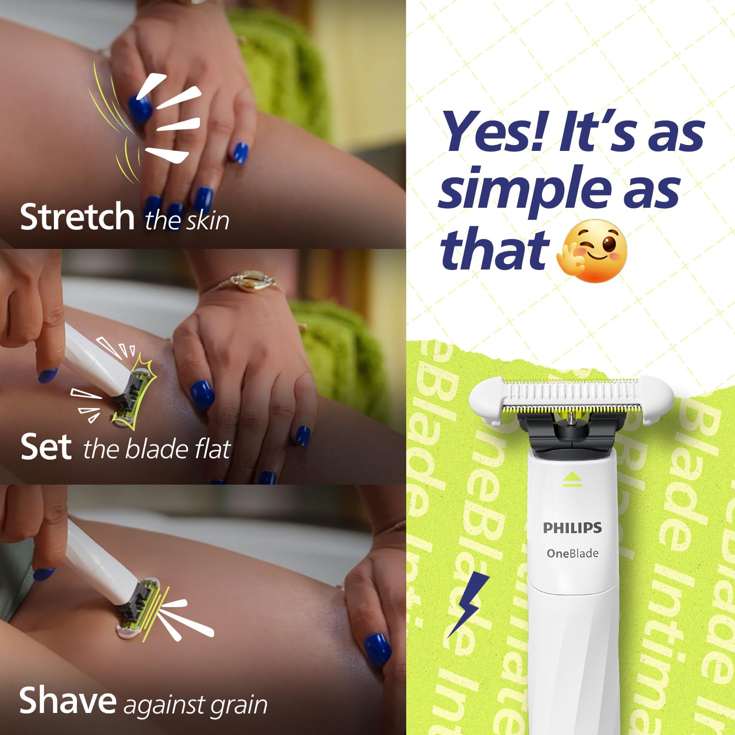 Philips OneBlade Intimate Trimmer & Electric Razor | Unmatched Skin Protection for Private Parts, Bikini, Underarm & Intimate Areas | No post shave irritation | For Women & Men | QP1924/20 Buy at Indicrest Image 6