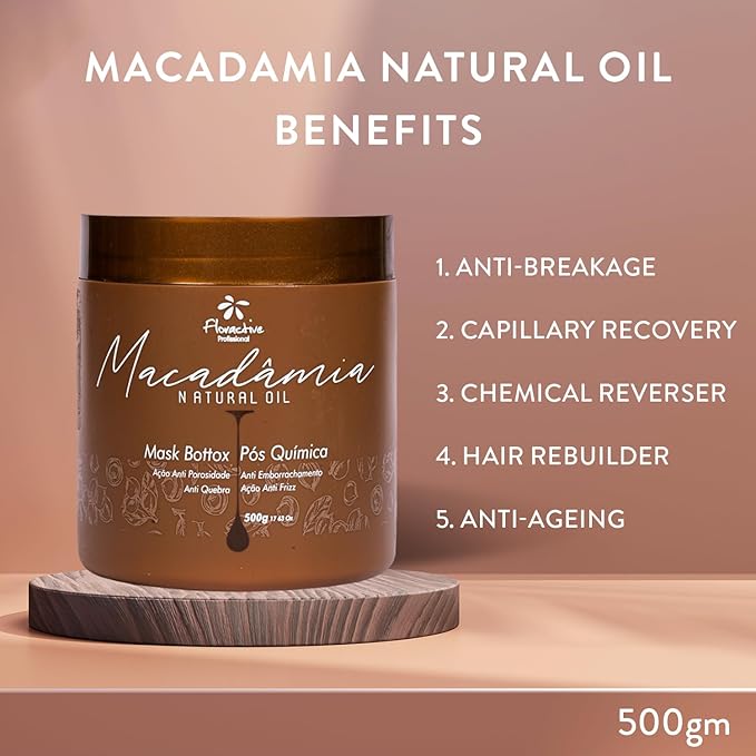 Floractive Profissional Macadamia Natural Oil Mask Botox, 500g