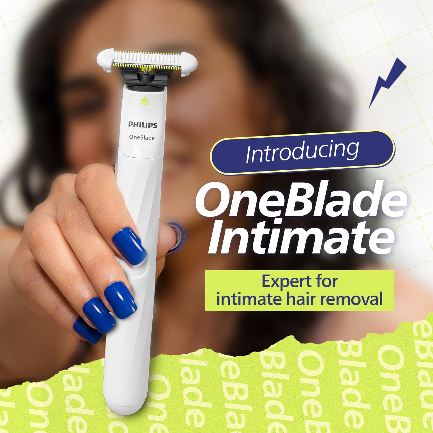 Philips OneBlade Intimate Trimmer & Electric Razor | Unmatched Skin Protection for Private Parts, Bikini, Underarm & Intimate Areas | No post shave irritation | For Women & Men | QP1924/20 Buy at Indicrest Image 2