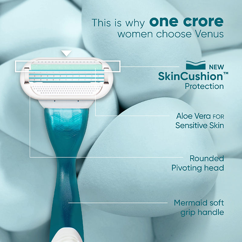 Gillette Venus Hair Removal Razor For Women with Aloe Vera Smooth 1 Pc Buy at Indicrest Image 3