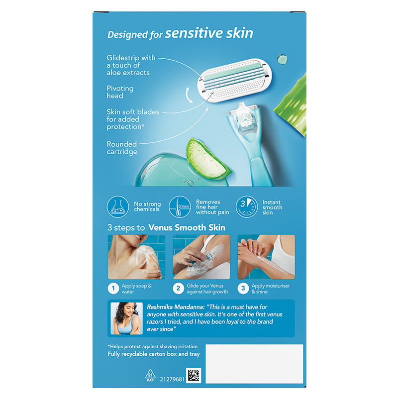 Gillette Venus Hair Removal Razor For Women with Aloe Vera Smooth 1 Pc Buy at Indicrest Image 9
