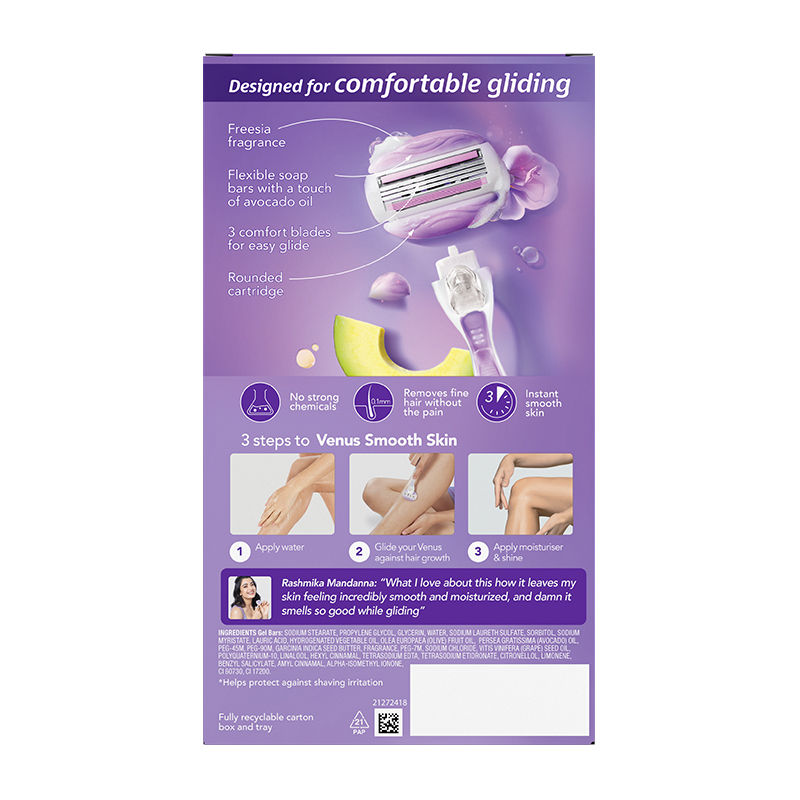 Gillette Venus Comfortglide Hair Removal Razor for Women with Avocado Oils & Freesia Scent 1 Pc Buy at Indicrest Image 9