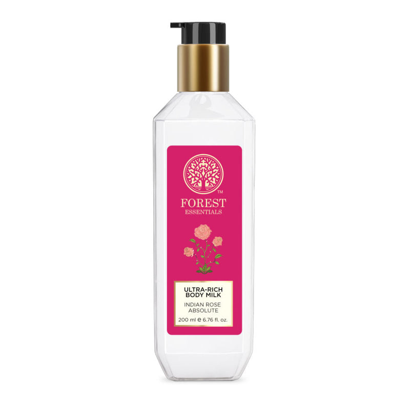 Forest Essentials Ultra Rich Body Milk - Indian Rose Absolute, 200ml, Buy from Indicrest