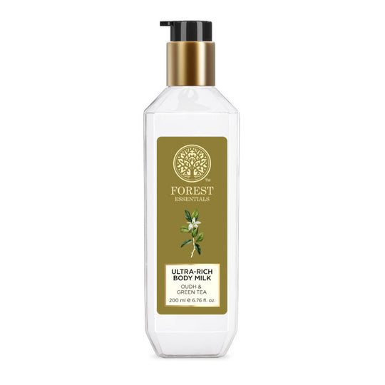 Forest Essentials Ultra Rich Body Milk - Oudh & Green Tea, 200ml, Buy from Indicrest