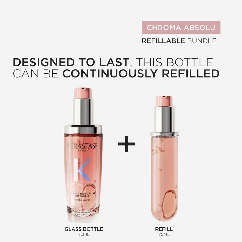 Kérastase Chroma Absolu Hair Oil-In-Serum Refill For Colour Treated Hair, Colour Preservation, 75ml