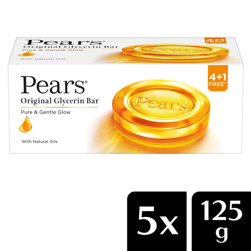 Pears Pure & Gentle Soap Bars (Buy 4 & Get 1 Free), 125g Each Buy at Indicrest