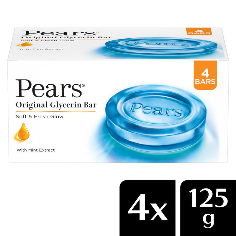 Pears Soft and Fresh Soap Bar Glycerin and Mint Body Soaps (Pack of 4), 125g Each Buy at Indicrest