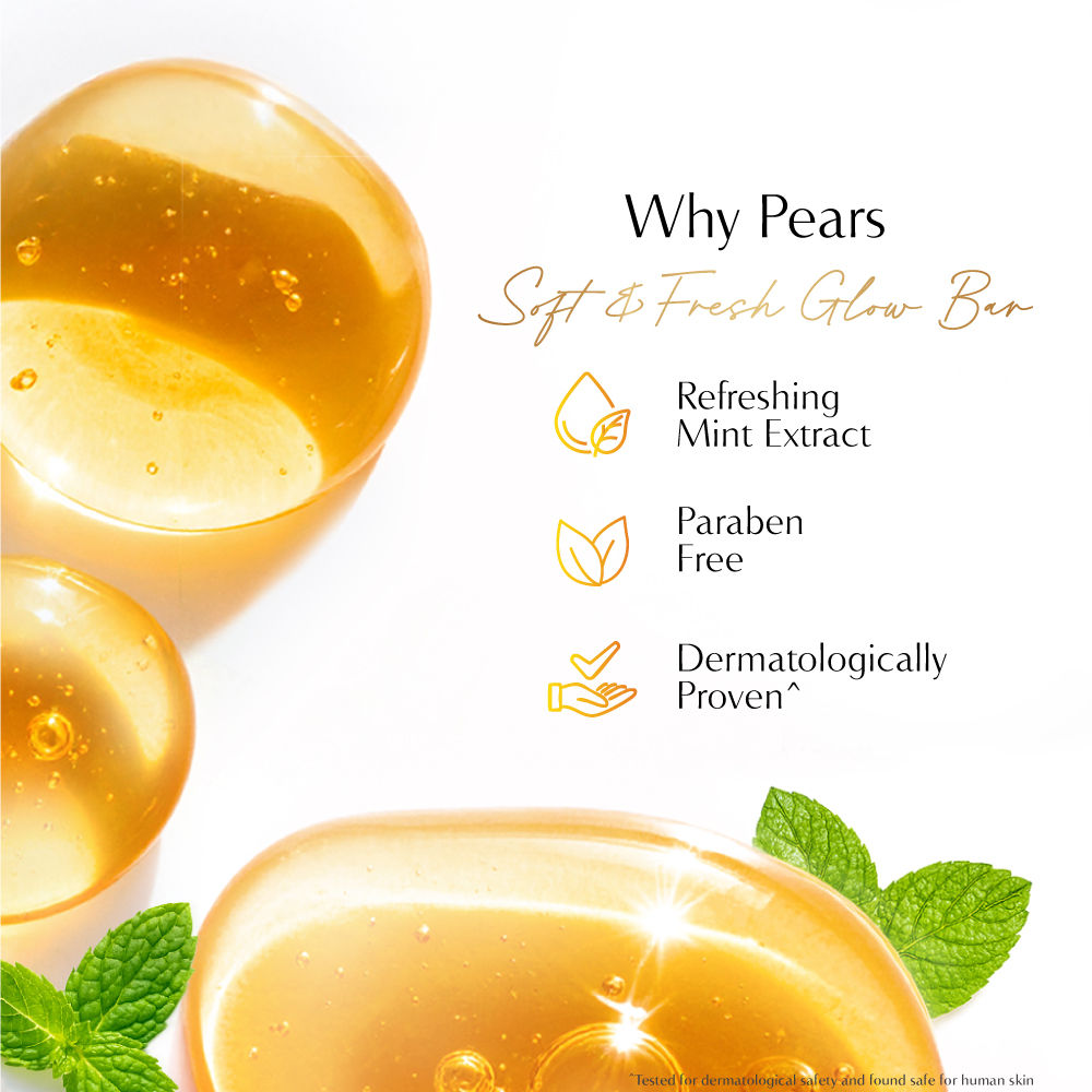 Pears Soft and Fresh Soap Bar Glycerin and Mint Body Soaps (Pack of 4), 125g Each Buy at Indicrest Image 6