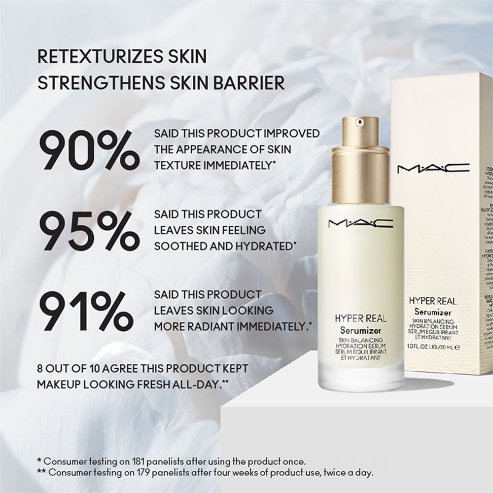 M.A.C Hyper Real Serumizer Skin Balancing Serum With Niacimide, Hyaluronic Acid & Ceramides, 30ml Buy at Indicrest Image 4
