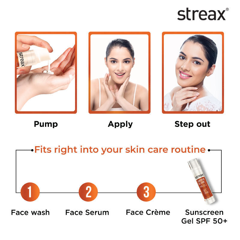 Streax Invisible Matte Gel Sunscreen SPF 50 Pa+++, For Glowing Skin, No White Cast & Non-Greasy, 50ml Buy at Indicrest Image 6