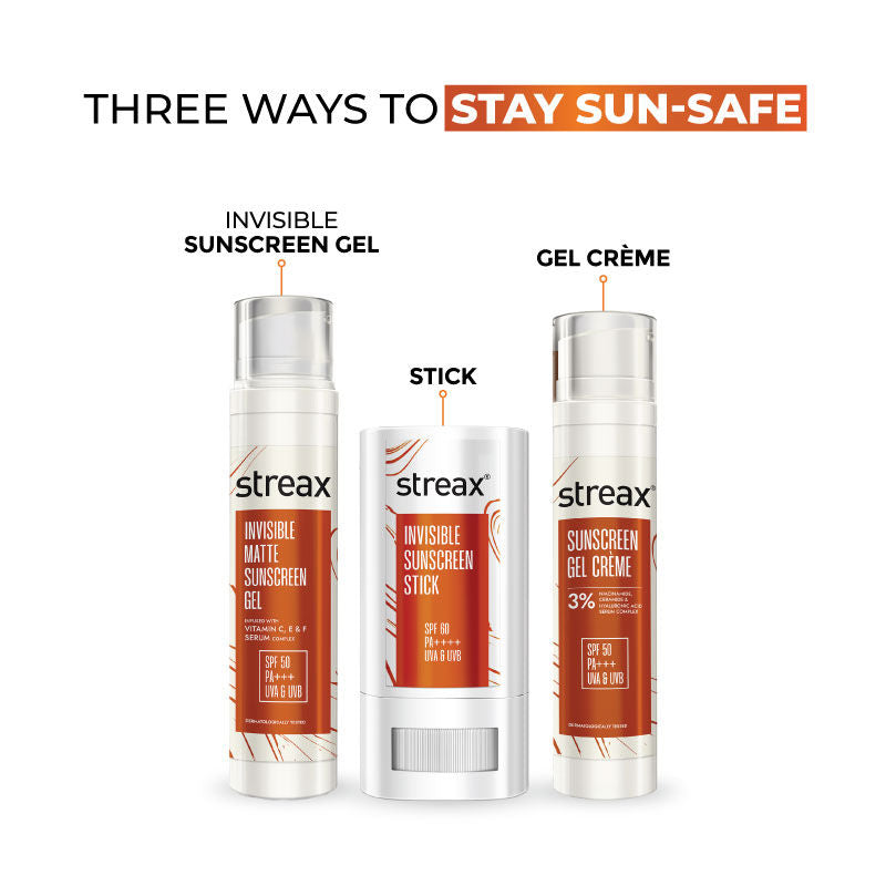 Streax Invisible Matte Gel Sunscreen SPF 50 Pa+++, For Glowing Skin, No White Cast & Non-Greasy, 50ml Buy at Indicrest Image 8