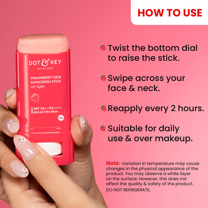 Dot & Key Strawberry Dew Sunscreen Stick SPF 50+ PA++++, 20g