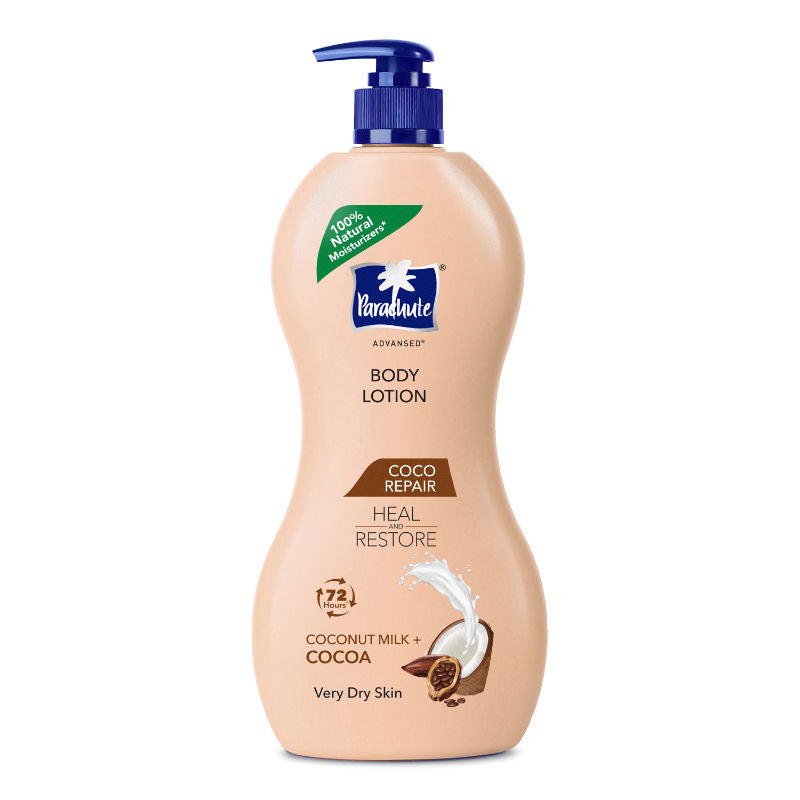 Parachute Advansed Cocoa Repair Body Lotion For Women & Men - 100% Natural, 72h Moisturisation, 400ml Buy at Indicrest