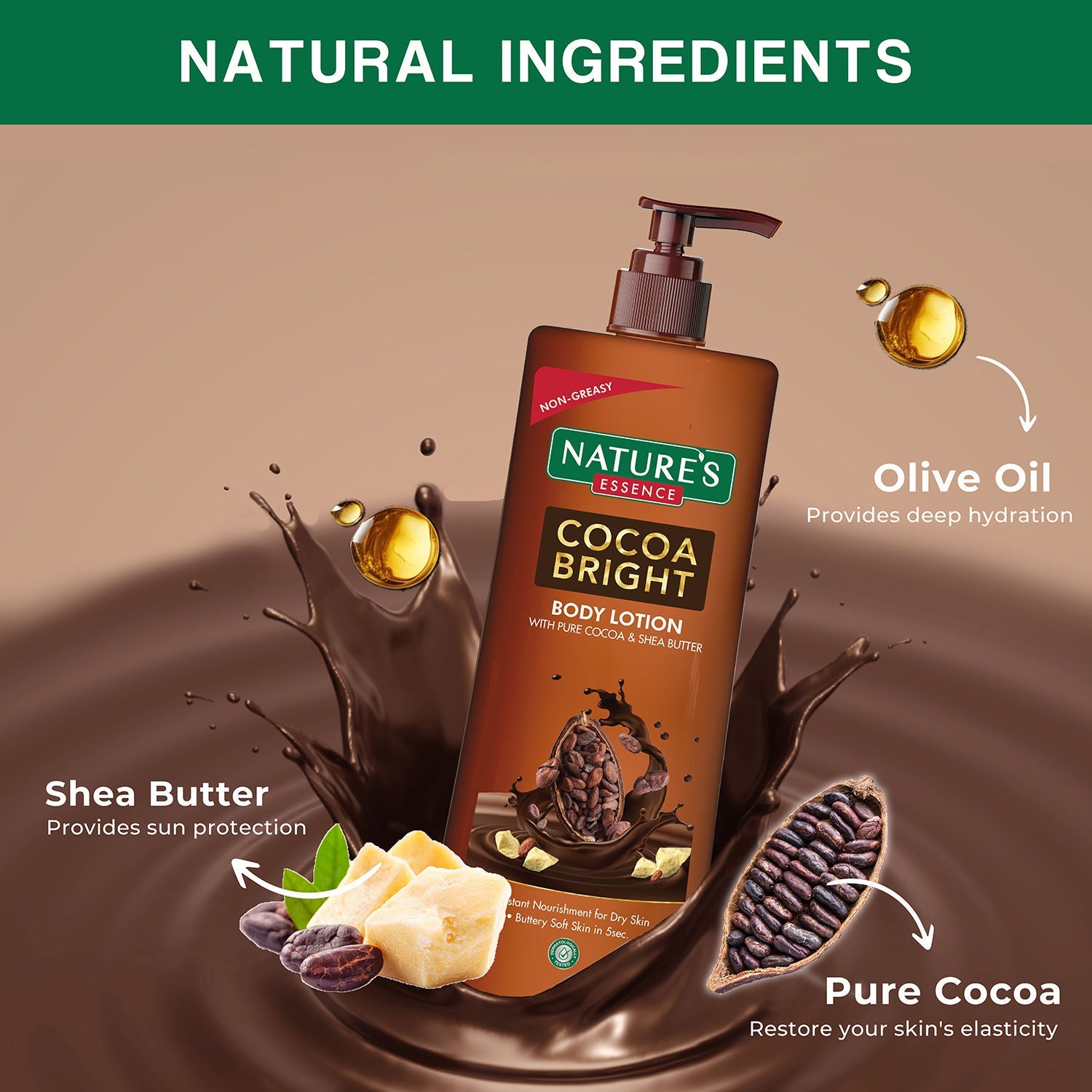 Nature's Essence Cocoa Bright Body Lotion, 400ml Buy at Indicrest Image 4