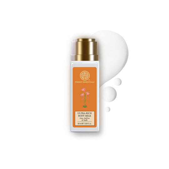 Forest Essentials Ultra-Rich Body Milk Lime Saffron & Oudh - Ayurvedic Moisturising Body Lotion, 50ml, Buy from Indicrest