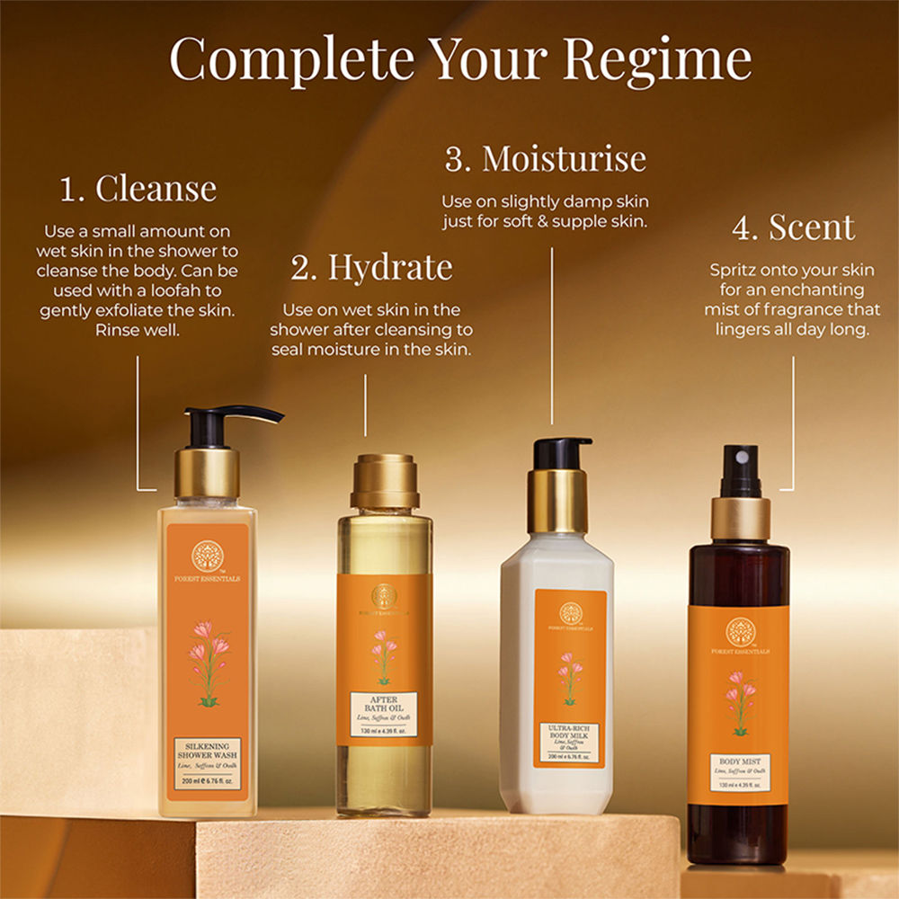 Forest Essentials Ultra-Rich Body Milk Lime Saffron & Oudh - Ayurvedic Moisturising Body Lotion, 50ml