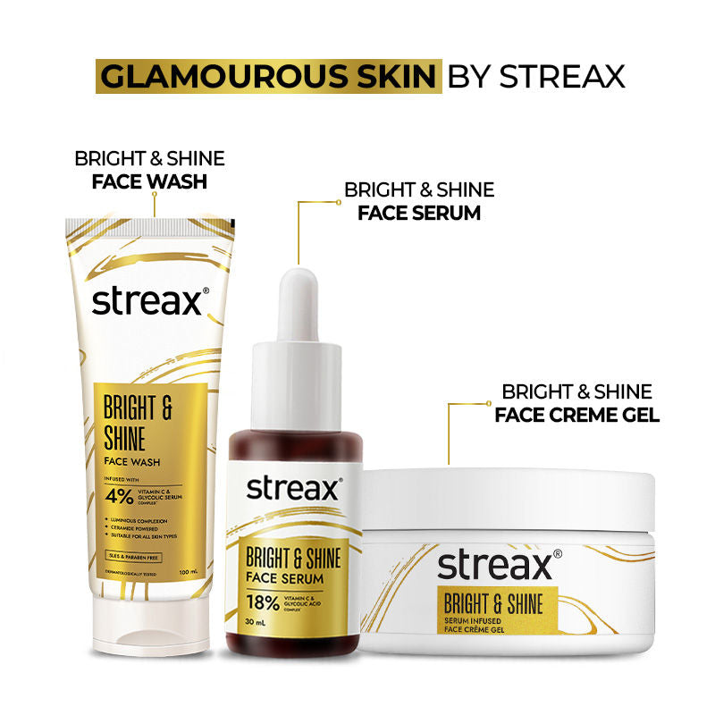Streax Bright & Shine Face Serum For Brightening, Dark Spots Reduction, 30ml Buy at Indicrest Image 3