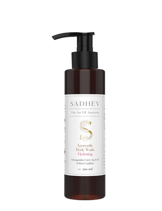 SADHEV Ayurvedic Ashwagandha, Celery Seed Oil & Rosa Centifolia Hydrating Body Wash, 200ml, Buy from Indicrest