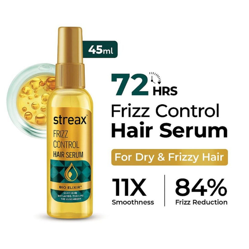 Streax Frizz Control Hair Serum For Dry & Frizzy Hair, 45ml Buy at Indicrest