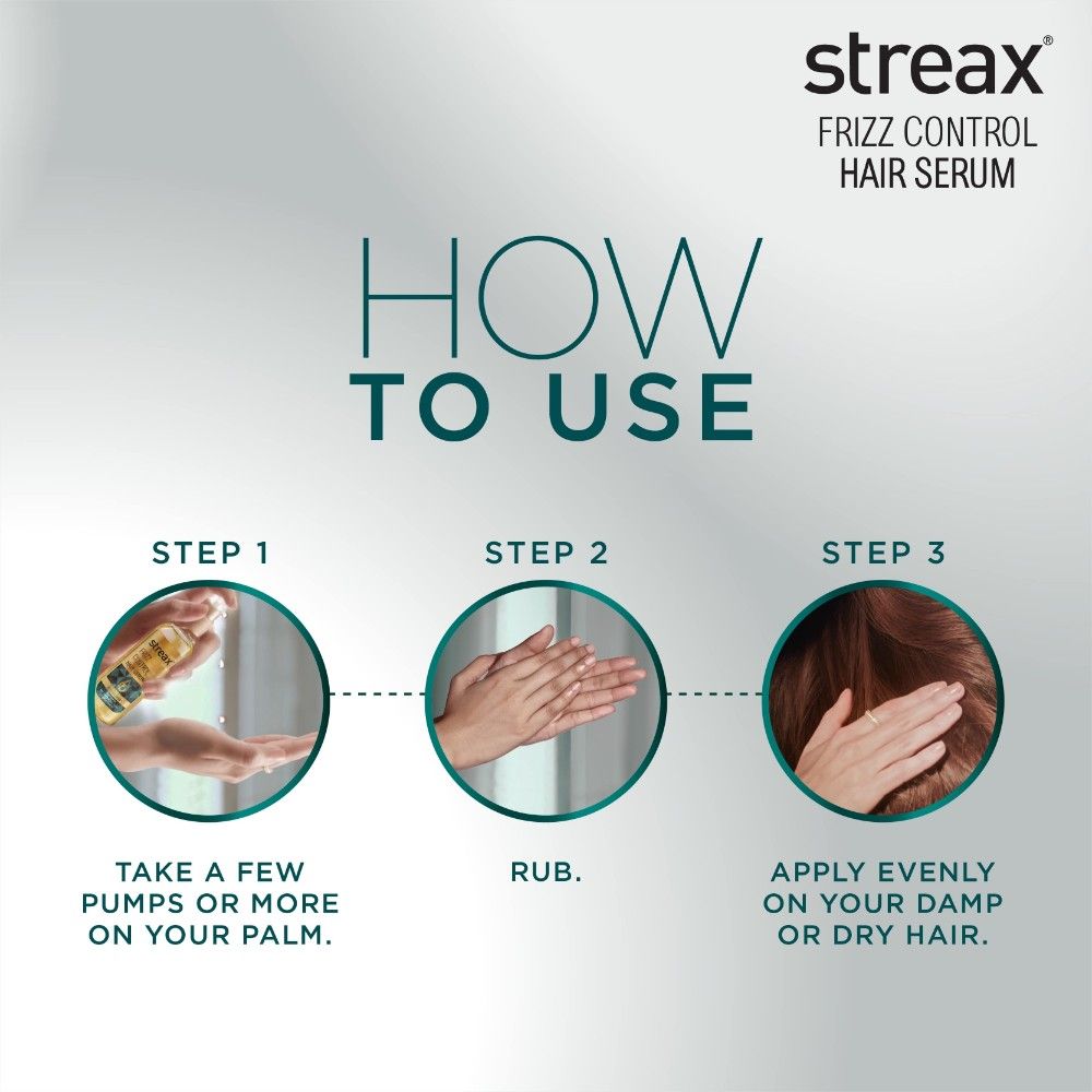 Streax Frizz Control Hair Serum For Dry & Frizzy Hair, 100ml Buy at Indicrest Image 5