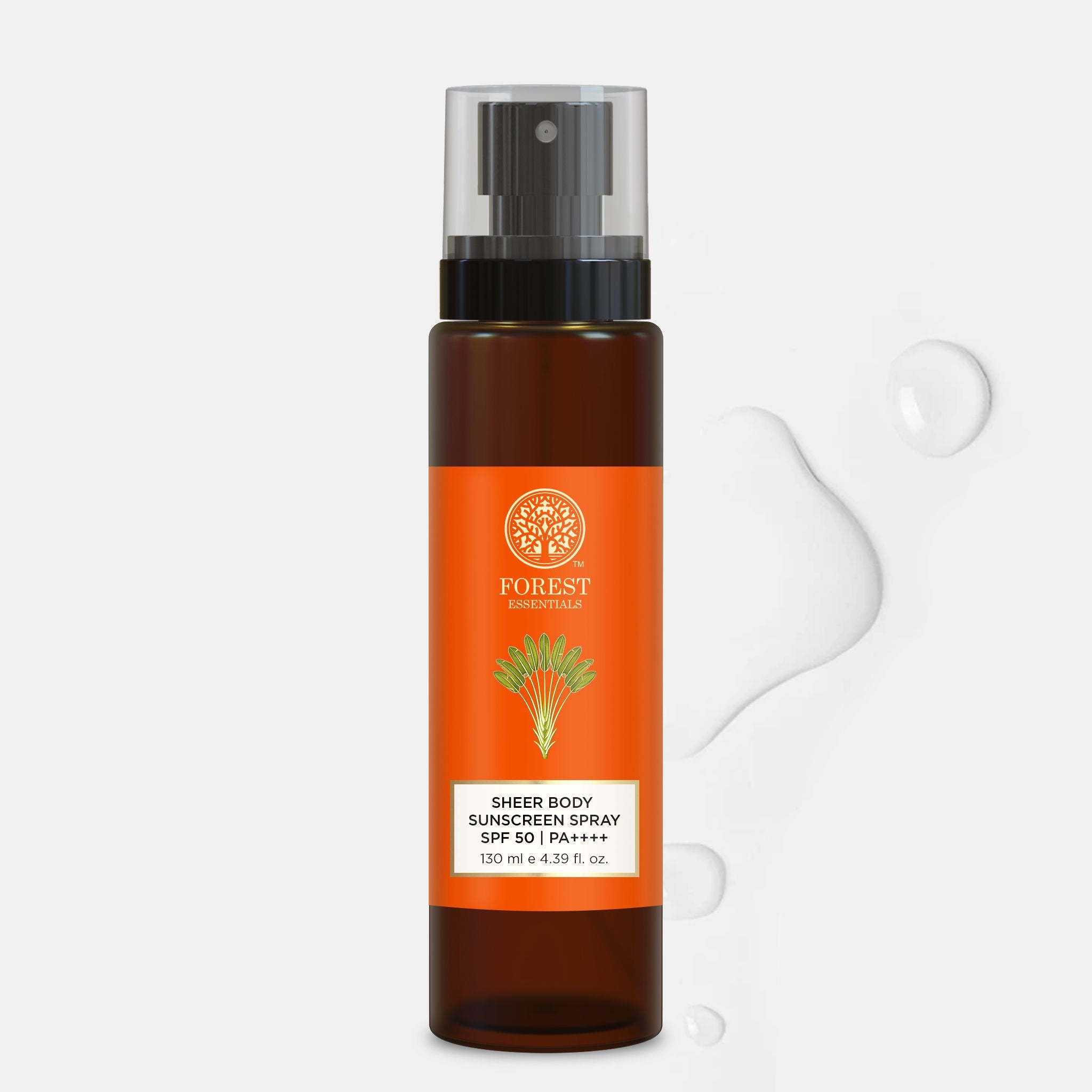 Forest Essentials Sheer Sunscreen Body Spray Spf 50 PA++++ Lightweight, No White Cast, 130ml