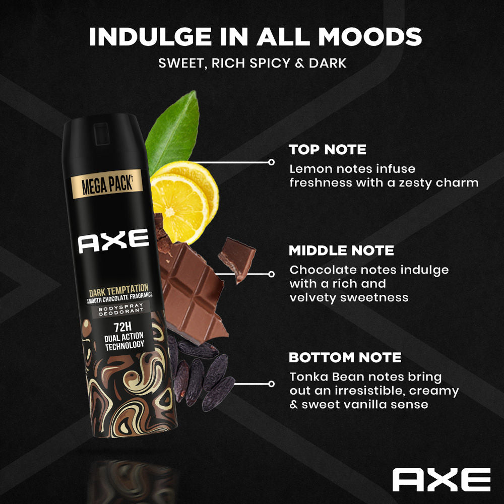 Axe Dark Temptation Long Lasting Deodorant Body Spray Combo - 2 units, Each 215ml Buy at Indicrest Image 8