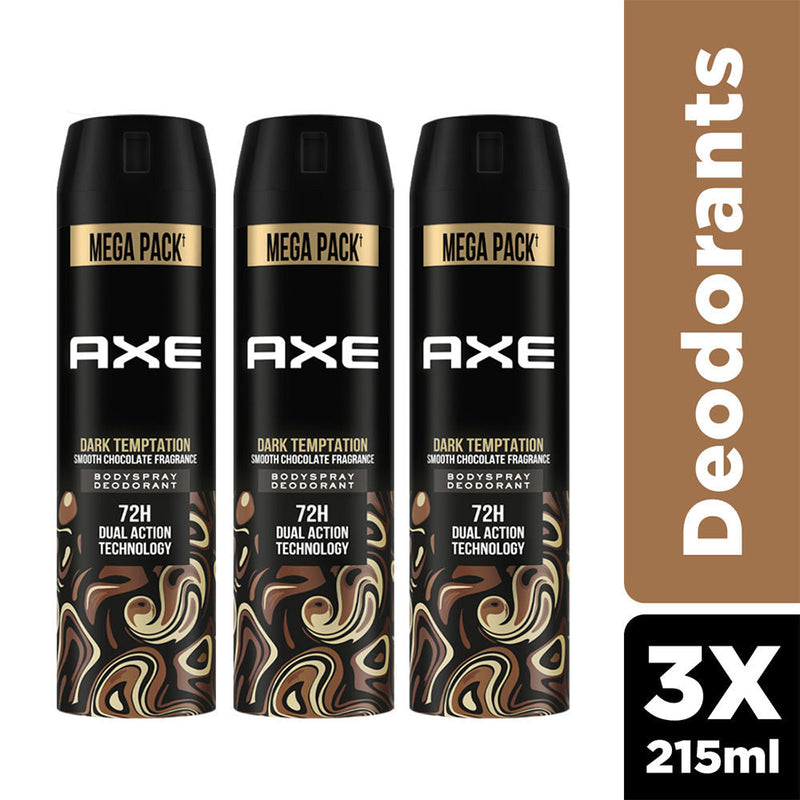 Axe Dark Temptation Long Lasting Deodorant Body Spray Combo - 215ml x 3 units Buy at Indicrest