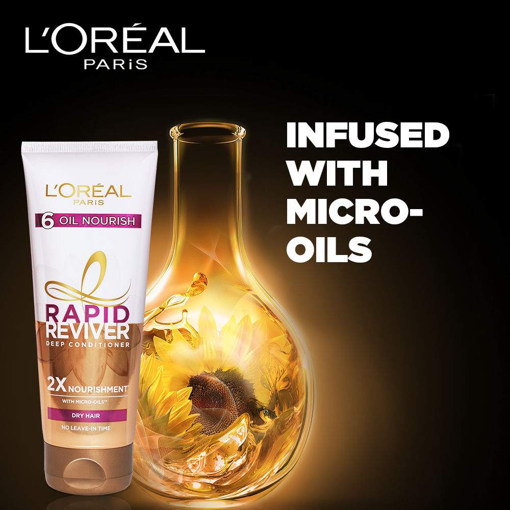 L'Oreal Paris 6 Oil Nourish Rapid Reviver Deep Conditioner For Dry Hair, 180ml Buy at Indicrest Image 3
