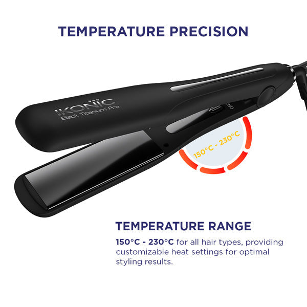 Ikonic Professional Black Titanium Pro Hair Straightener
