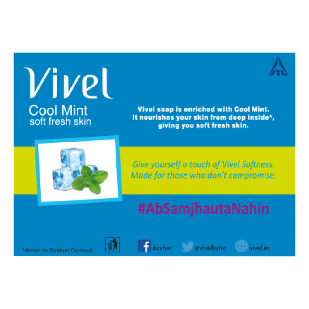 Vivel Cool Mint, Soft Fresh Skin Soap (Pack of 4), 150g Each Buy at Indicrest Image 6