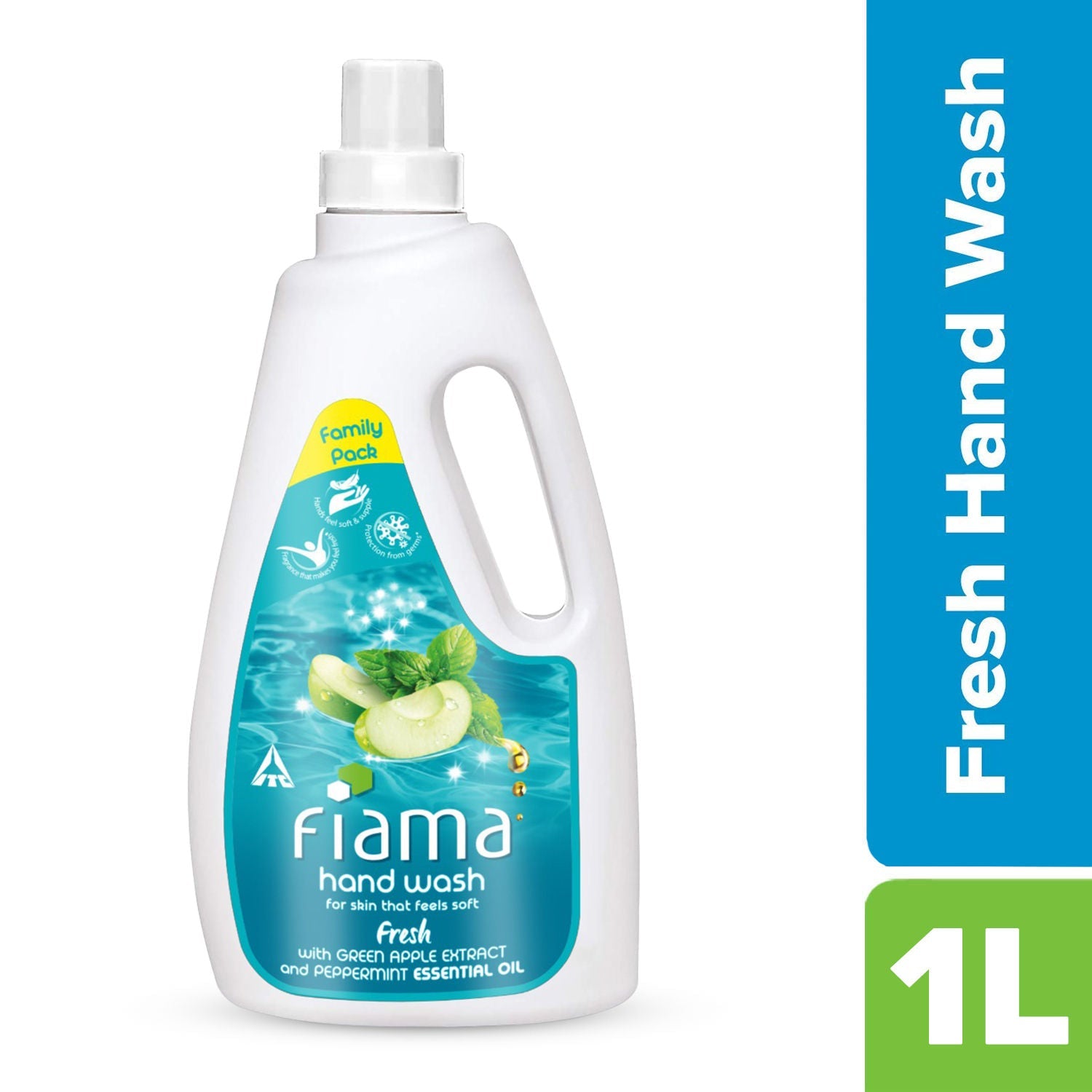 Fiama Fresh Hand Wash, Peppermint Oil & Green Apple Extract Handwash For Soft And Supple Hands, 1000ml Buy at Indicrest